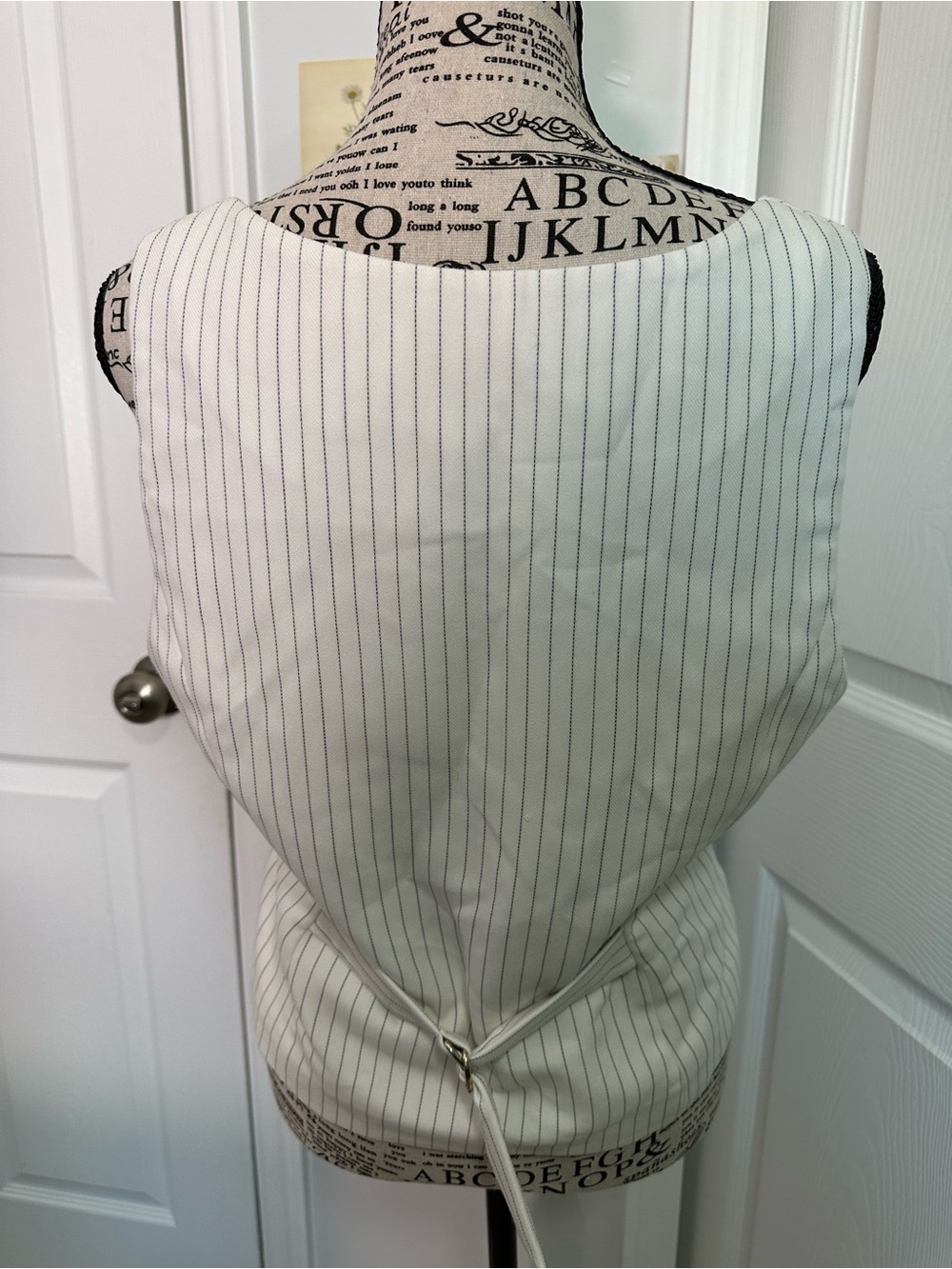 Abercrombie & Fitch White Pinstripe Button-Front Camisole - Picture 6 of 15